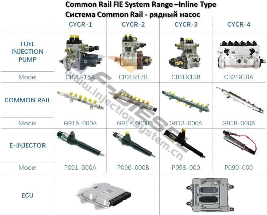 F-DIESEL Common Rail FIE System Range-Inline Type 2